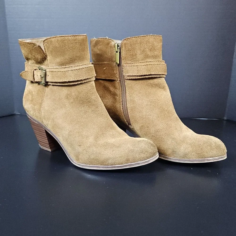 Sam Edelman Women's Suede Booties‎ Lynne Size US 8.5M 8 1/2M Brown Ankle Boots